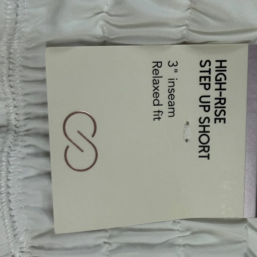 CALIA Step Up Short Womens Medium Pure White High-Rise Athletic Running Shorts - Picture 6 of 10